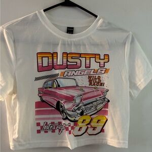 SHEIN Womens size medium White and Pink Dusty Angels Tee